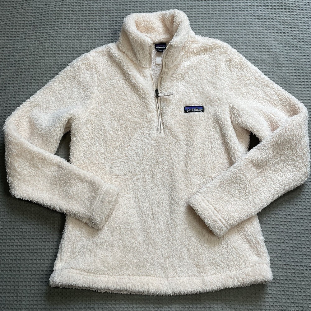 Patagonia Los Gatos Fleece 1/4 Zip Pullover Sweater Small Womens Cream